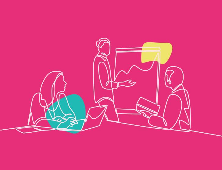 Illustration d'une réunion de travail